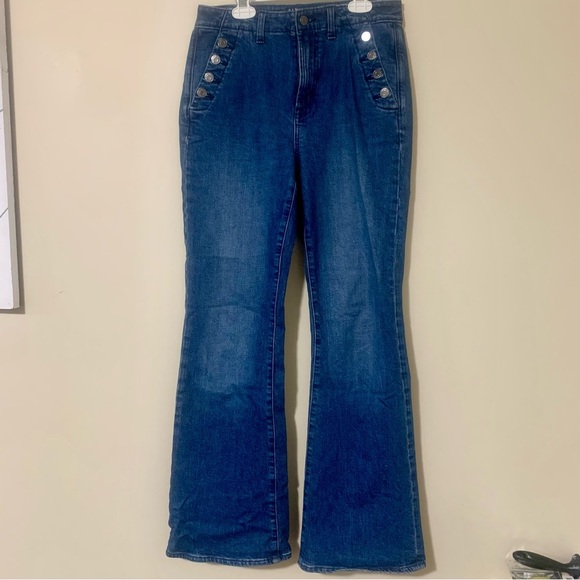 GAP denim '70s flare medium wash sailor jeans size 4/27R EUC - Picture 4 of 8
